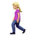 🚶🏼‍♀️ woman walking: medium-light skin tone display on Apple